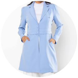 01 jaleco feminino sublime azul melange