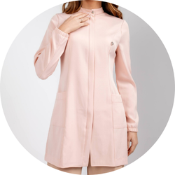01 jaleco feminino essencial rosa tule