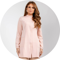 03 jaleco feminino essencial rosa tule