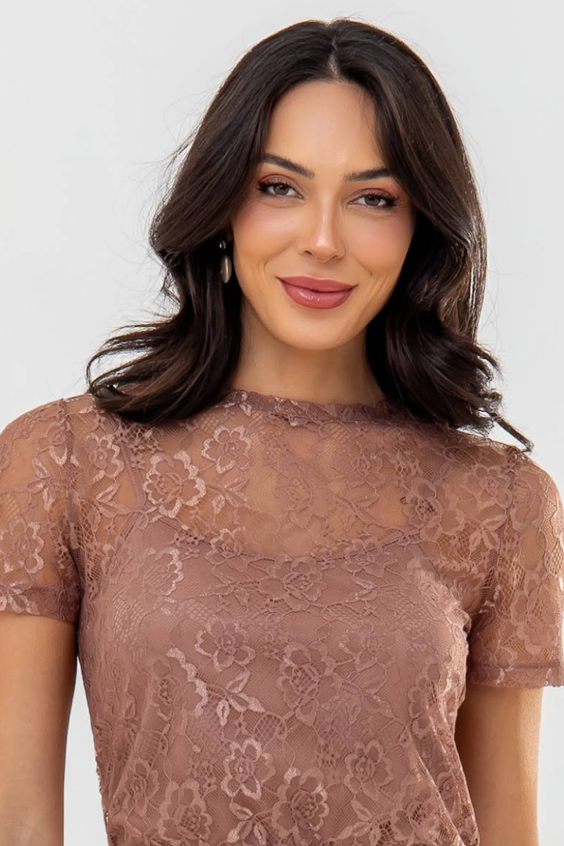 03 blusa feminina renda choco