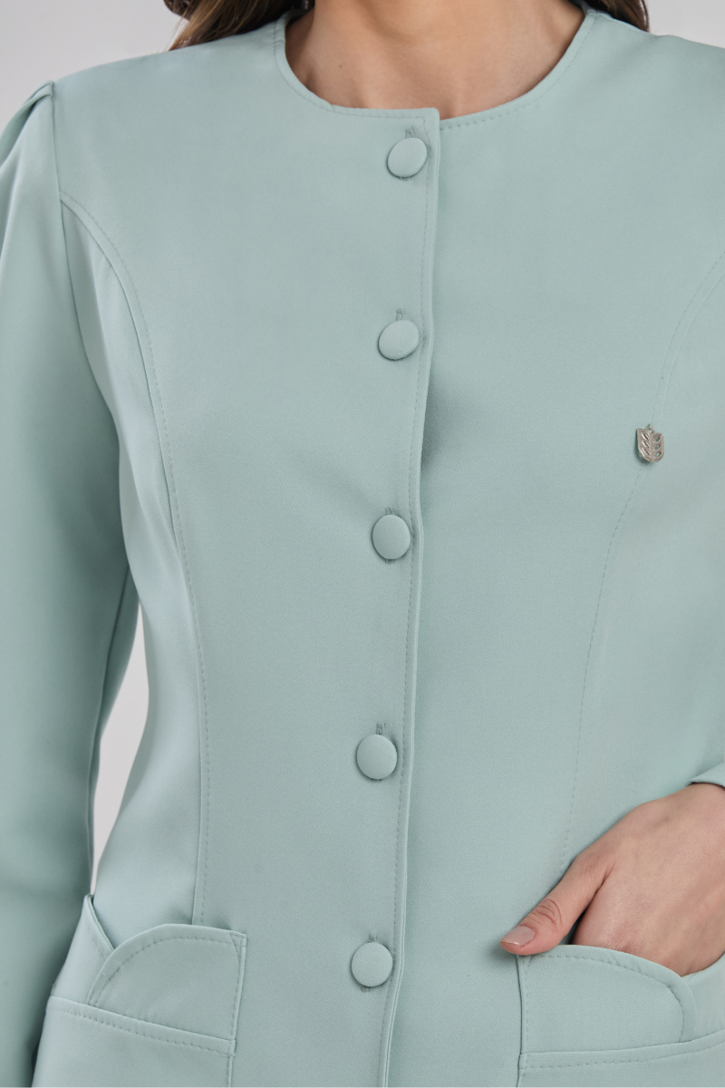 01 jaleco feminino delicado verde claro