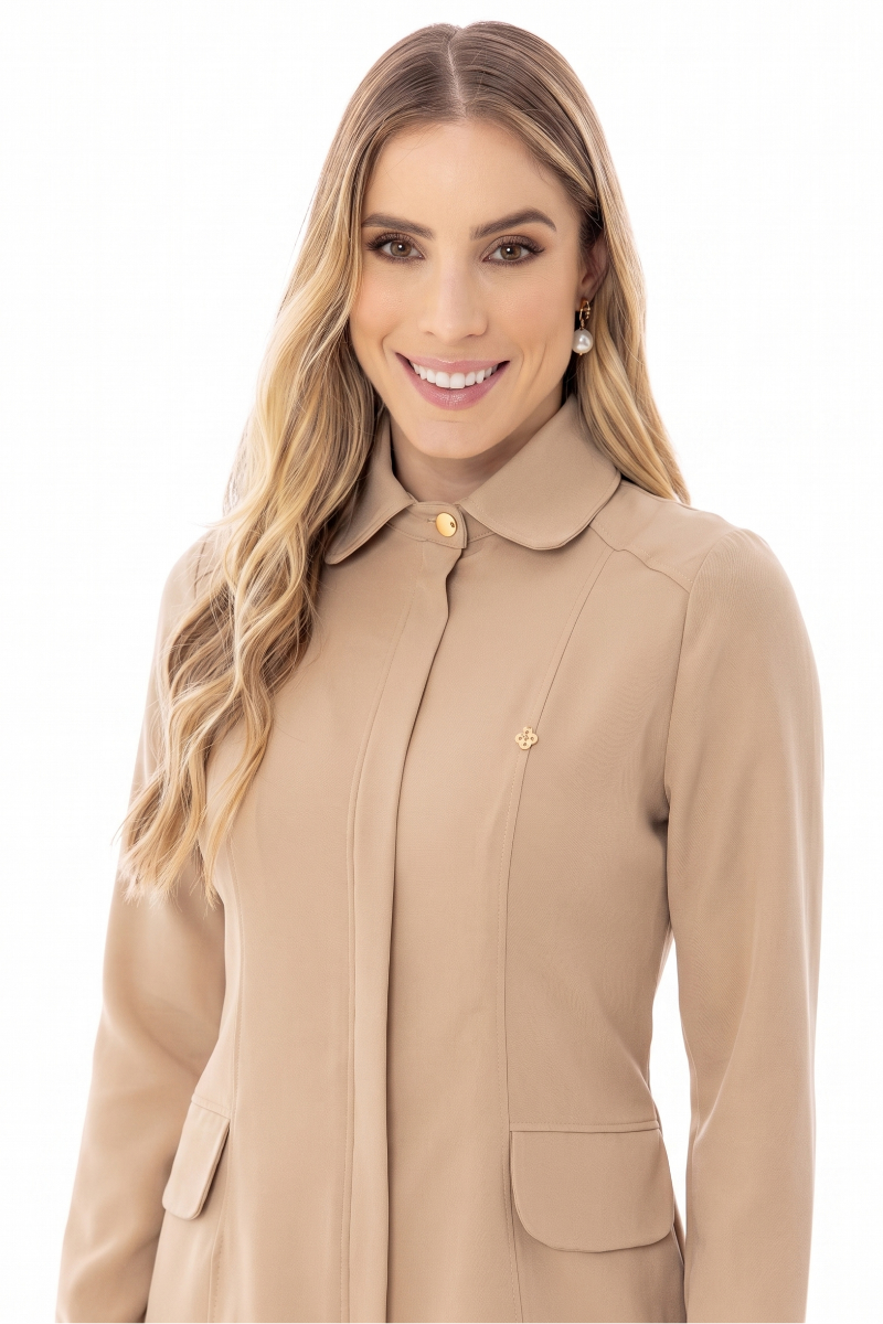 01 jaleco feminino essencia bege