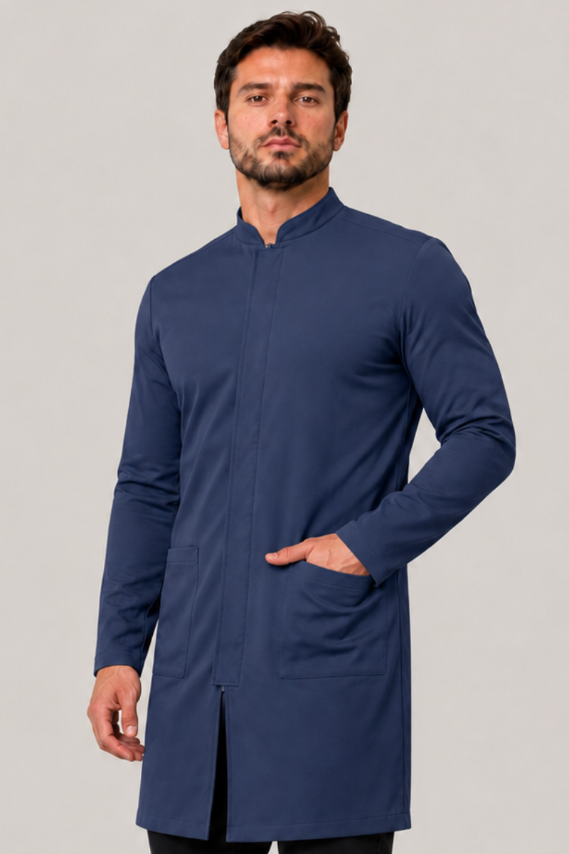 01 jaleco masculino active azul marinho