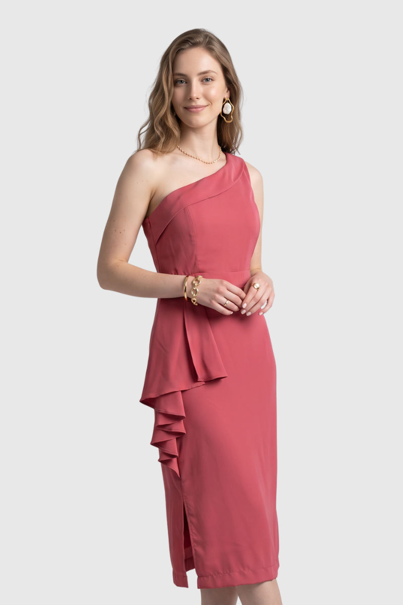 05 vestido feminino babado lateral roma