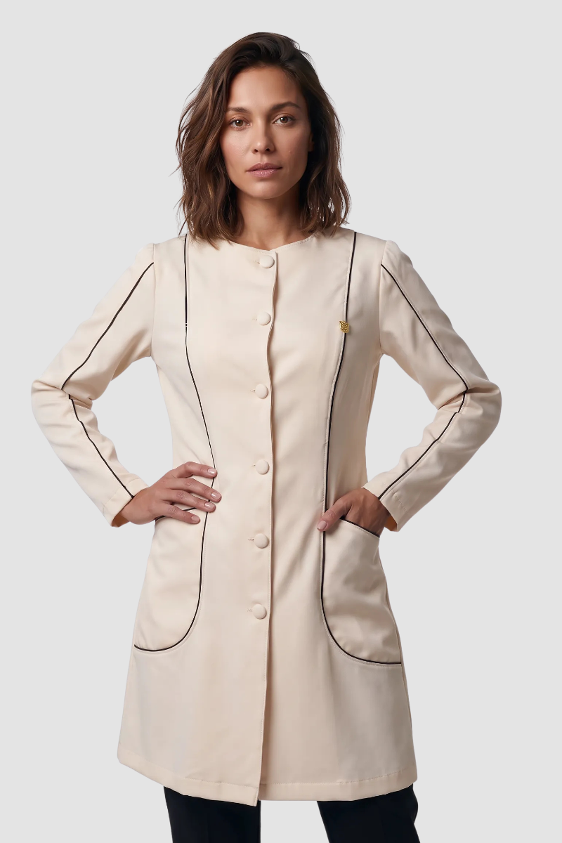 01 jaleco feminino zaya bicolor perola
